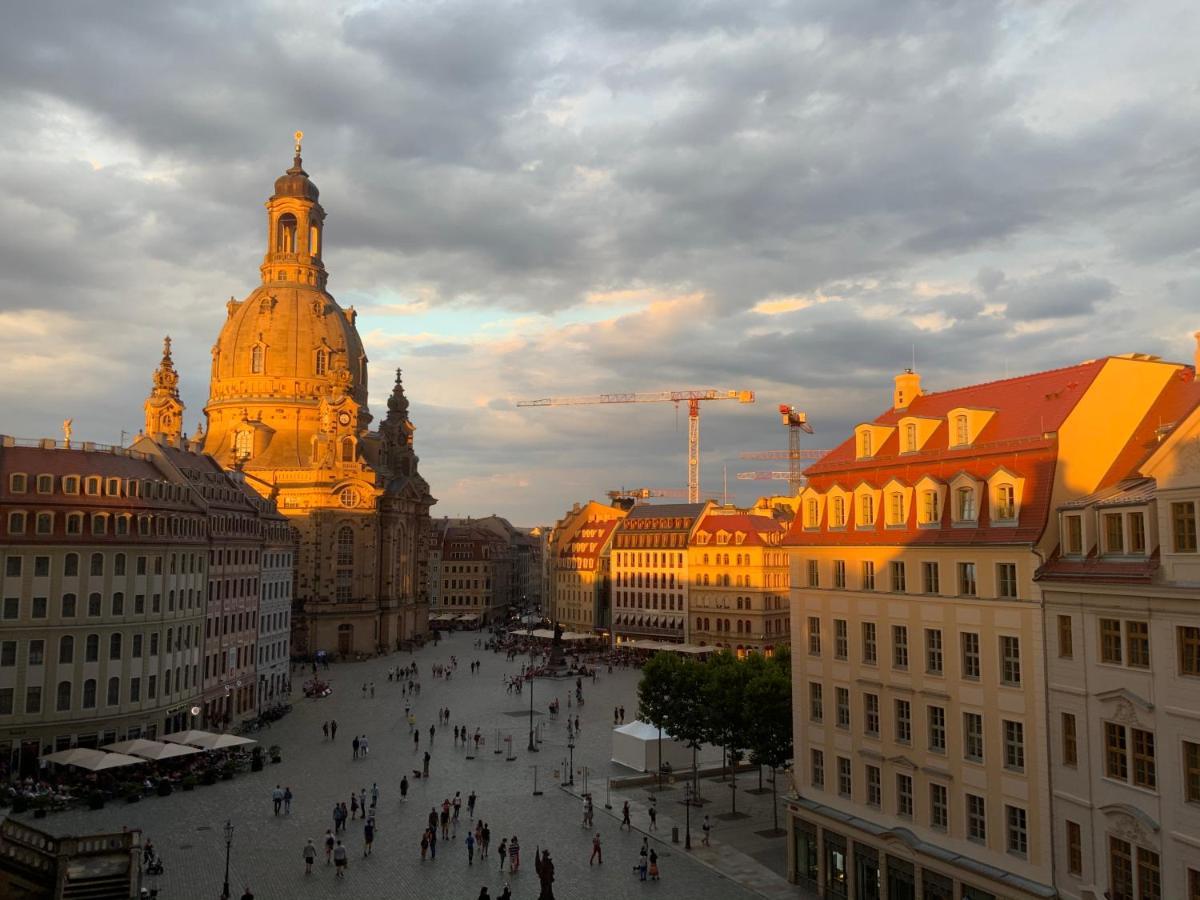 Luxus Suite Mit Einmaligem Blick Auf Die Frauenkirche Dresde Exterior foto