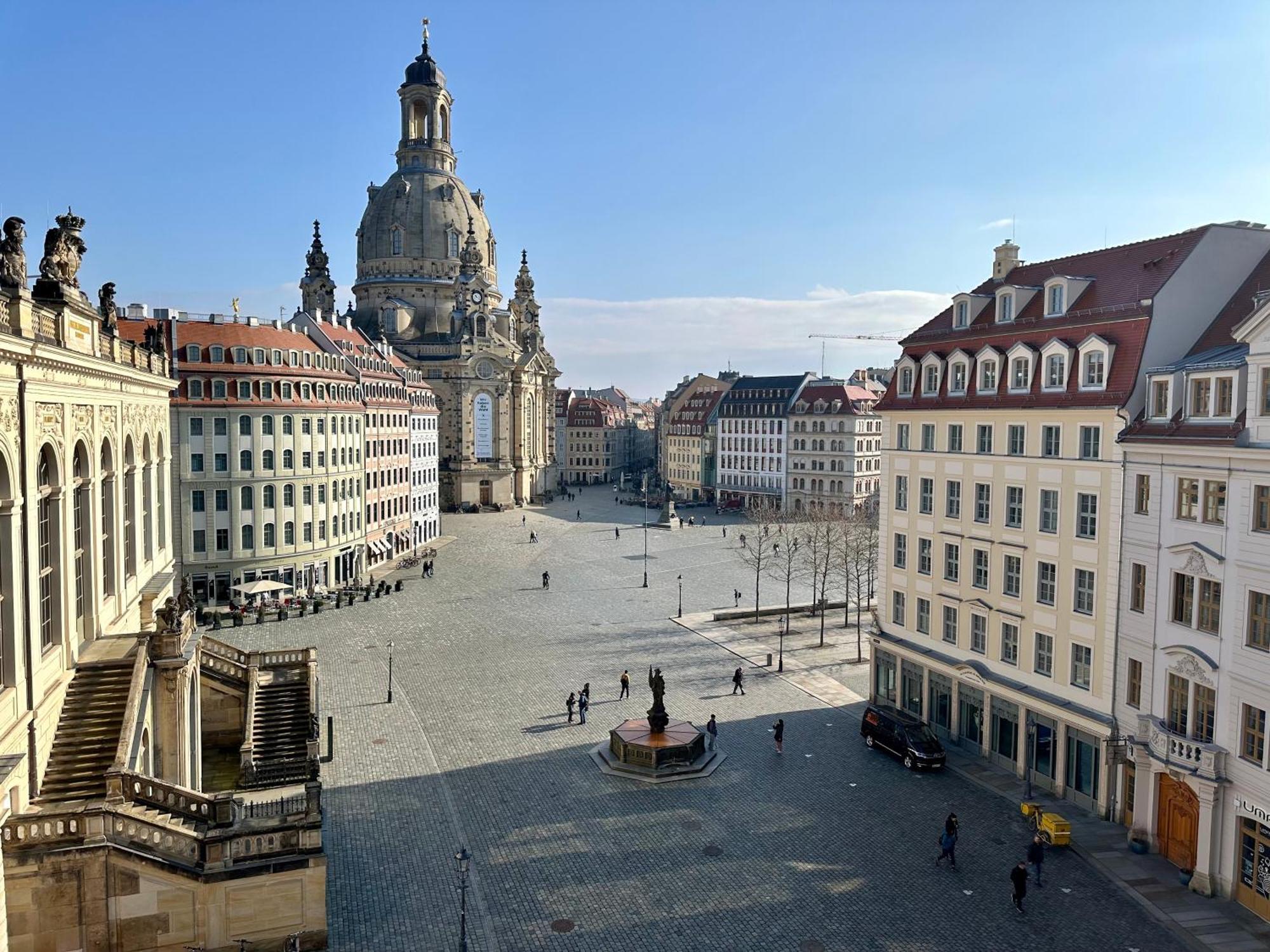 Luxus Suite Mit Einmaligem Blick Auf Die Frauenkirche Dresde Exterior foto